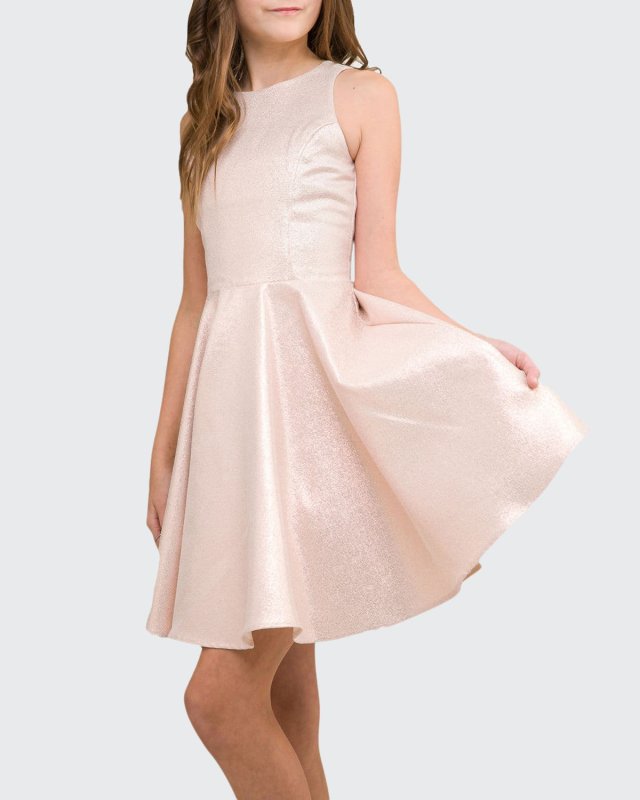 Girl's Pleated Floral Racerback Dress, Size 7-20